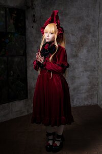 Rating: Safe Score: 0 Tags: 1girl blonde_hair blue_eyes bow capelet dress flower long_hair looking_at_viewer red_capelet red_dress red_flower red_rose rose shinku solo standing twintails User: admin