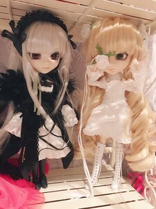 Rating: Safe Score: 0 Tags: 2girls bangs blonde_hair closed_mouth doll dress long_hair looking_at_viewer multiple_dolls multiple_girls tagme User: admin