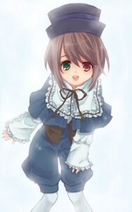 Rating: Safe Score: 0 Tags: 1girl :d blue_dress brown_hair dress frills green_eyes hat heterochromia image long_sleeves looking_at_viewer open_mouth red_eyes ribbon smile solo souseiseki User: admin