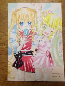 Rating: Safe Score: 0 Tags: 2girls auto_tagged blonde_hair blue_eyes bow drill_hair food green_eyes hinaichigo image innertube multiple_girls one_eye_closed open_mouth pair photo shikishi shinku smile traditional_media twin_drills twintails watercolor_(medium) User: admin
