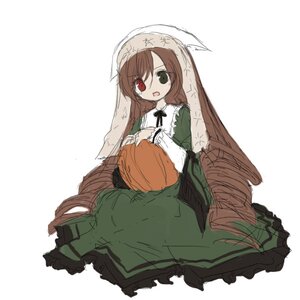 Rating: Safe Score: 0 Tags: 1girl brown_hair dress full_body green_dress head_scarf heterochromia image long_hair long_sleeves open_mouth red_eyes simple_background solo suiseiseki very_long_hair watering_can white_background User: admin