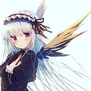 Rating: Safe Score: 0 Tags: 1girl bangs black_dress black_ribbon black_wings blush closed_mouth dress eyebrows_visible_through_hair feathered_wings feathers frilled_hairband frills gothic_lolita hair_between_eyes hairband image juliet_sleeves lolita_fashion lolita_hairband long_hair long_sleeves looking_at_viewer puffy_sleeves red_eyes ribbon silver_hair solo suigintou upper_body white_wings wings User: admin