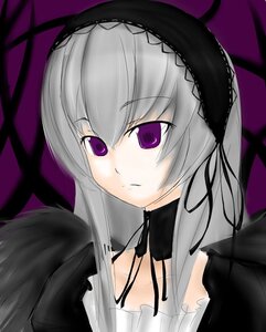 Rating: Safe Score: 0 Tags: 1girl black_dress black_ribbon black_wings closed_mouth detached_collar dress feathered_wings flower hairband image long_hair long_sleeves looking_at_viewer purple_eyes silver_hair solo suigintou upper_body wings User: admin