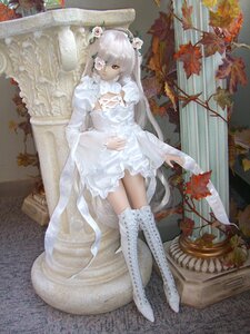 Rating: Safe Score: 0 Tags: 1girl doll dress flower hair_flower hair_ornament kirakishou lace leaf long_hair solo thighhighs very_long_hair white_dress white_hair User: admin