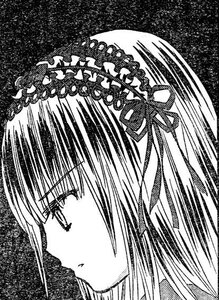 Rating: Safe Score: 0 Tags: 1girl bangs eyebrows_visible_through_hair greyscale hair_ribbon image monochrome profile ribbon solo suigintou User: admin