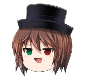Rating: Safe Score: 0 Tags: 1girl :d bangs black_headwear blush brown_hair diagonal_stripes eyebrows_visible_through_hair green_eyes hair_between_eyes hat image looking_at_viewer open_mouth portrait short_hair simple_background smile solo souseiseki striped striped_background v-shaped_eyebrows vertical_stripes white_background User: admin