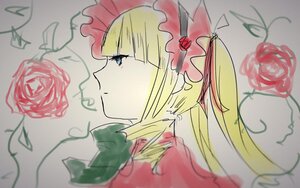Rating: Safe Score: 0 Tags: 1girl bangs blonde_hair blue_eyes bow closed_mouth flower image long_hair pink_flower pink_rose profile red_flower red_rose rose shinku solo traditional_media User: admin