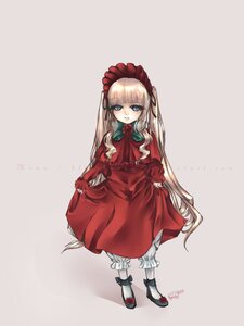 Rating: Safe Score: 0 Tags: 1girl bangs blonde_hair bloomers blue_eyes bonnet bow bowtie dress flower full_body image long_hair looking_at_viewer red_dress rose shinku shoes solo standing twintails very_long_hair User: admin