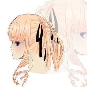 Rating: Safe Score: 0 Tags: 1girl bangs black_ribbon blonde_hair blue_eyes blush closed_mouth eyebrows_visible_through_hair hair_ribbon image long_hair nape portrait profile ribbon shinku sidelocks signature simple_background smile solo User: admin