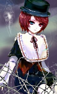 Rating: Safe Score: 0 Tags: 1girl blue_eyes capelet dress expressionless frills hat heterochromia image long_sleeves looking_at_viewer red_eyes short_hair solo souseiseki User: admin