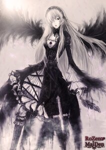 Rating: Safe Score: 0 Tags: 1girl black_dress dress feathers frills gothic_lolita hair_over_one_eye hairband image lolita_fashion long_hair long_sleeves looking_at_viewer pale_skin puffy_sleeves red_eyes silver_hair solo suigintou very_long_hair wings User: admin