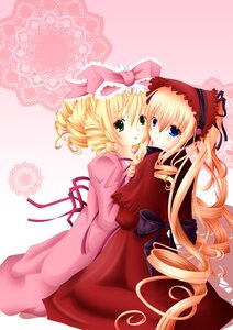 Rating: Safe Score: 0 Tags: 2girls blonde_hair blue_eyes blush bow dress drill_hair green_eyes hair_bow hina_ichigo hinaichigo holding_hands image long_hair looking_at_viewer multiple_girls pair pink_bow ringlets shinku twin_drills twintails very_long_hair User: admin