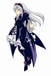 Rating: Safe Score: 0 Tags: 1girl dress flower frills full_body gothic_lolita hairband high_heels image lolita_fashion long_hair long_sleeves looking_at_viewer purple_eyes purple_rose rose silver_hair solo striped suigintou vertical_stripes User: admin