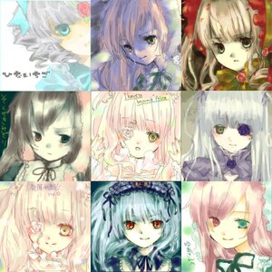 Rating: Safe Score: 0 Tags: 6+girls blue_eyes bow brown_hair flower hat heterochromia image long_hair looking_at_viewer multiple multiple_girls pink_hair red_eyes ribbon rose shinku silver_hair sisters smile souseiseki suigintou suiseiseki tagme twins twintails User: admin