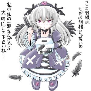 Rating: Safe Score: 0 Tags: 1girl black_feathers black_footwear black_wings blush cross-laced_clothes dress feathered_wings feathers flower frilled_sleeves frills full_body hairband image imai_kazunari lolita_hairband long_hair long_sleeves looking_at_viewer pink_eyes red_eyes rozen_maiden shoe_flower shoes silver_hair simple_background solo suigintou translated white_background wings User: admin