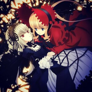 Rating: Safe Score: 0 Tags: 2girls auto_tagged black_wings blonde_hair blue_eyes dress flower frills hairband holding_hands image long_hair long_sleeves looking_at_viewer multiple_girls pair red_dress red_eyes rose shinku silver_hair suigintou wings User: admin
