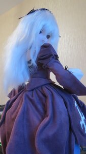 Rating: Safe Score: 0 Tags: 1girl blue_dress doll dress long_hair long_sleeves looking_at_viewer puffy_sleeves solo standing suigintou white_hair User: admin