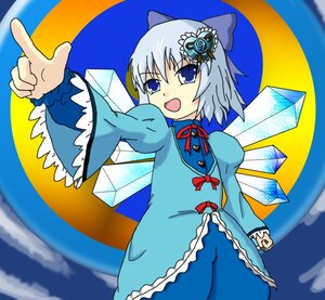 Rating: Safe Score: 0 Tags: 1girl blue_dress blue_eyes blue_hair bow cirno costume_switch dress hair_bow hair_ornament ice image long_sleeves moon open_mouth ribbon short_hair solo wings User: admin