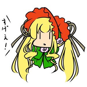 Rating: Safe Score: 0 Tags: 1girl blonde_hair bonnet chibi dress hat image long_hair long_sleeves shinku simple_background solid_oval_eyes solo striped vertical_stripes very_long_hair white_background User: admin