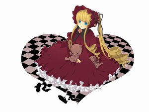 Rating: Safe Score: 0 Tags: 1girl argyle argyle_background bad_id bad_pixiv_id blonde_hair blue_eyes bonnet bow checkered checkered_background checkered_floor chess_piece dress drill_hair image long_hair rozen_maiden shinku sitting solo stuffed_animal teddy_bear tile_floor tiles tomo_(sjim) twintails User: admin