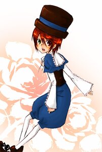 Rating: Safe Score: 0 Tags: 1girl :o blush full_body hat heterochromia image long_sleeves looking_at_viewer looking_back open_mouth pantyhose red_eyes red_hair short_hair solo souseiseki standing top_hat white_legwear User: admin