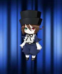 Rating: Safe Score: 0 Tags: 1girl brown_hair chibi curtains dress frills full_body green_eyes hat heterochromia image long_sleeves looking_at_viewer pantyhose red_eyes ribbon short_hair solo souseiseki standing suiseiseki top_hat white_legwear User: admin