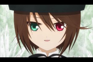 Rating: Safe Score: 0 Tags: 1girl black_headwear brown_hair face green_eyes hat image letterboxed looking_at_viewer short_hair smile solo souseiseki User: admin
