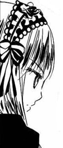 Rating: Safe Score: 0 Tags: 1girl bangs bow closed_mouth crying eyebrows_visible_through_hair greyscale hair_ornament image monochrome profile simple_background solo striped suigintou tears white_background User: admin