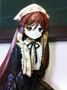 Rating: Safe Score: 0 Tags: 1girl brown_hair closed_mouth dress frills head_scarf image long_hair long_sleeves looking_at_viewer neck_ribbon ribbon solo suiseiseki very_long_hair User: admin