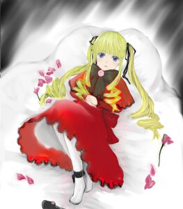 Rating: Safe Score: 0 Tags: 1girl auto_tagged blonde_hair blue_eyes bowtie capelet dress drill_hair flower full_body hair_ribbon image long_hair long_sleeves looking_at_viewer no_shoes petals red_dress ribbon rose rose_petals shinku shoes solo twin_drills twintails very_long_hair User: admin