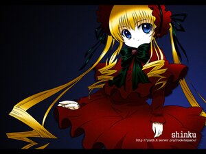 Rating: Safe Score: 0 Tags: 1girl blonde_hair blue_eyes bonnet bow bowtie capelet cowboy_shot dress drill_hair green_bow green_neckwear image letterboxed long_hair long_sleeves looking_at_viewer red_dress shinku simple_background solo twin_drills twintails very_long_hair User: admin