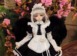 Rating: Safe Score: 0 Tags: 1girl apron bangs black_dress closed_mouth doll dress expressionless flower frills lips long_sleeves looking_at_viewer maid_headdress outdoors red_eyes solo suigintou tree white_hair User: admin