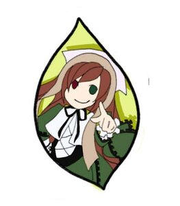 Rating: Safe Score: 0 Tags: 1girl brown_hair dress green_eyes heterochromia image long_hair long_sleeves looking_at_viewer red_eyes simple_background smile solo suiseiseki white_background User: admin