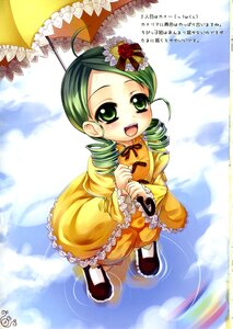Rating: Safe Score: 0 Tags: 1girl :d blush dress drill_hair flower frills full_body green_eyes green_hair holding holding_umbrella image kanaria long_sleeves open_mouth parasol smile solo twin_drills umbrella yellow_dress User: admin