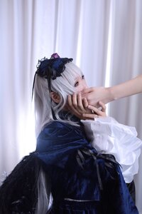 Rating: Safe Score: 0 Tags: 1boy 1girl curtains dress flower hair_flower hair_ornament holding_hands jewelry long_hair long_sleeves rain ring see-through solo solo_focus suigintou upper_body veil white_hair User: admin