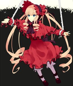 Rating: Safe Score: 0 Tags: 1girl blonde_hair blue_eyes bow bowtie capelet dress drill_hair flower full_body image long_hair long_sleeves red_dress ribbon rose shinku shoes solo twintails very_long_hair User: admin