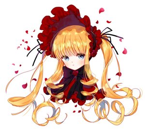 Rating: Safe Score: 0 Tags: 1girl bangs blonde_hair blue_eyes blush bow dress eyebrows_visible_through_hair flower image long_hair looking_at_viewer petals red_flower red_rose rose rose_petals shinku simple_background solo striped twintails white_background User: admin