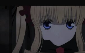 Rating: Safe Score: 0 Tags: 1girl bangs blonde_hair blue_eyes blunt_bangs close-up closed_mouth face flower image letterboxed long_hair looking_at_viewer rose shinku solo User: admin