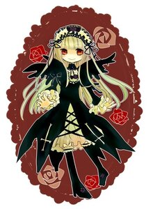 Rating: Safe Score: 0 Tags: 1girl blonde_hair dress flower frills hairband image lolita_fashion long_hair long_sleeves red_eyes ribbon rose smile solo suigintou very_long_hair wings User: admin