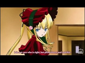 Rating: Safe Score: 0 Tags: 1girl :o blonde_hair blue_eyes bonnet bow fake_screenshot flower image letterboxed long_hair long_sleeves looking_at_viewer red_dress rose shinku sidelocks solo subtitled twintails upper_body User: admin