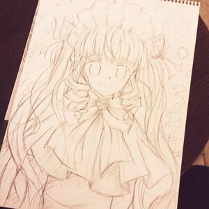 Rating: Safe Score: 0 Tags: 1girl bangs border dress image long_hair looking_at_viewer monochrome shinku solo twintails very_long_hair User: admin