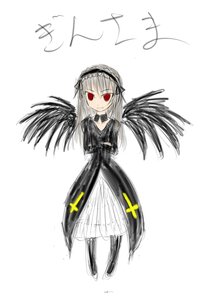 Rating: Safe Score: 0 Tags: 1girl black_dress black_wings dress flower frills full_body hairband image long_hair long_sleeves looking_at_viewer red_eyes rose simple_background smile solo suigintou white_background wings User: admin