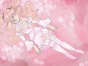 Rating: Safe Score: 0 Tags: 1girl bare_shoulders boots dress full_body hair_ornament image kirakishou long_hair pink_background pink_footwear pink_hair pink_theme solo thighhighs yellow_eyes User: admin