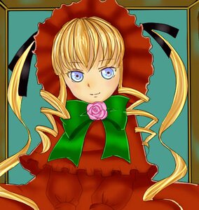 Rating: Safe Score: 0 Tags: 1girl blonde_hair blue_eyes bonnet bow bowtie dress drill_hair flower green_background green_bow green_neckwear image long_hair long_sleeves looking_at_viewer pink_flower pink_rose red_dress rose shinku sidelocks solo twintails upper_body User: admin
