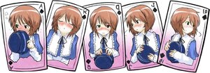Rating: Safe Score: 0 Tags: 1girl ace_of_spades blush brown_hair card card_(medium) closed_eyes commentary_request covering_mouth embarrassed fukanensei green_eyes hat hat_removed headwear_removed heterochromia image incoming_kiss jack_of_spades king_of_spades multiple_views playing_card poker queen_of_spades royal_flush rozen_maiden short_hair solo souseiseki spade_(shape) tsundere User: admin