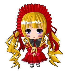 Rating: Safe Score: 0 Tags: 1girl blonde_hair blush_stickers bonnet chibi drill_hair full_body image long_hair long_sleeves looking_at_viewer purple_eyes shinku simple_background solo striped striped_legwear triangle_mouth twintails white_background User: admin