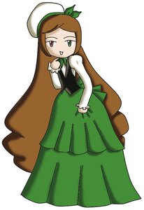 Rating: Safe Score: 0 Tags: 1girl bangs brown_hair dress full_body green_dress green_eyes hat heterochromia image long_hair long_sleeves looking_at_viewer red_eyes shirt solo standing suiseiseki very_long_hair white_background User: admin