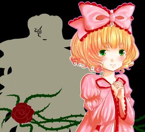 Rating: Safe Score: 0 Tags: 1girl blonde_hair blush bow dress flower green_eyes hair_bow hands_clasped hina_ichigo hinaichigo image interlocked_fingers long_sleeves own_hands_together pink_bow plant red_flower red_rose rose sad short_hair solo tears thorns vines User: admin