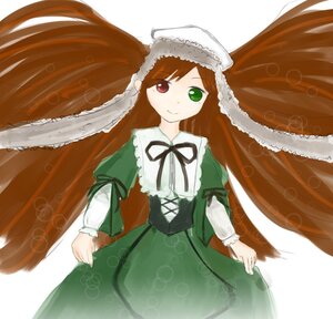 Rating: Safe Score: 0 Tags: 1girl auto_tagged brown_hair dress frills green_dress green_eyes heterochromia image long_hair long_sleeves looking_at_viewer red_eyes ribbon simple_background smile solo suiseiseki very_long_hair white_background User: admin