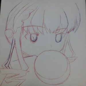 Rating: Safe Score: 0 Tags: 1girl bangs eyebrows_visible_through_hair face hat image lineart looking_at_viewer monochrome pointy_ears shinku sketch solo traditional_media User: admin